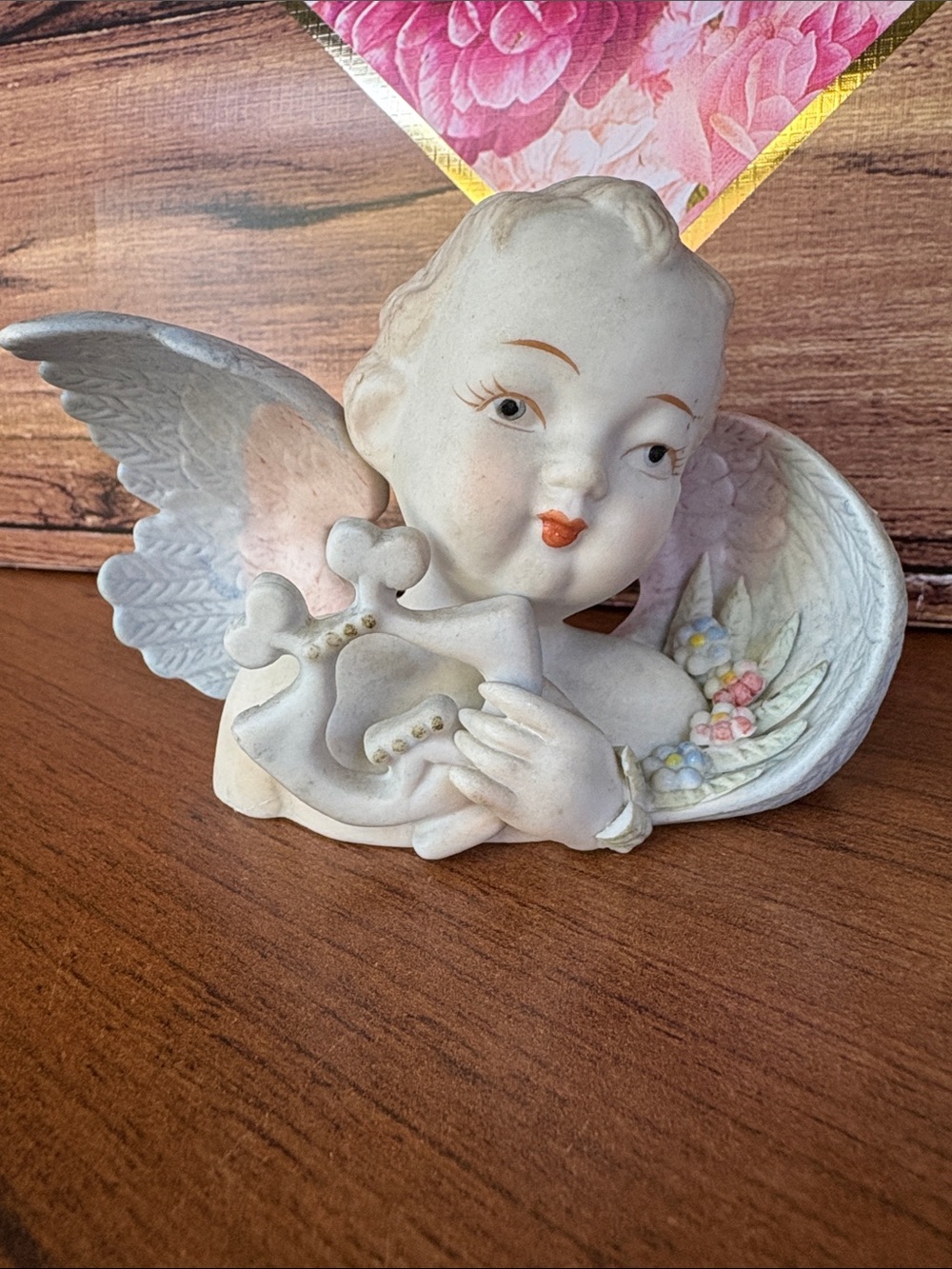 Vintage Angel Cherub Bisque Porcelain Figurine Mid-Century Lemore China 432